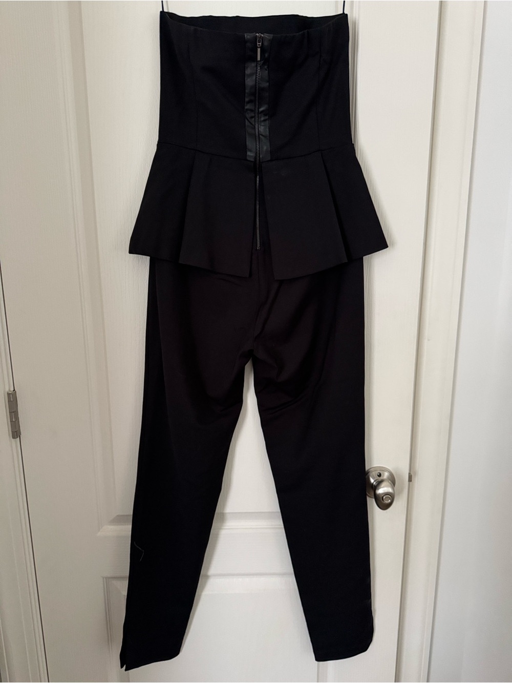 Zara Black Strapless Peplum Jumpsuit